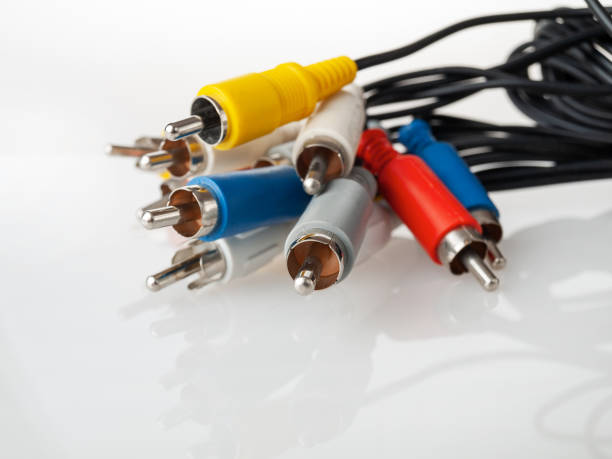 istock connectors inputs and outputs audio and video for signal devices, isolated on background 2159596156