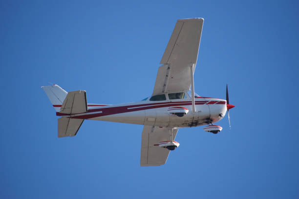 istock Cessna airplane flying on a summer afternoon 2159601414