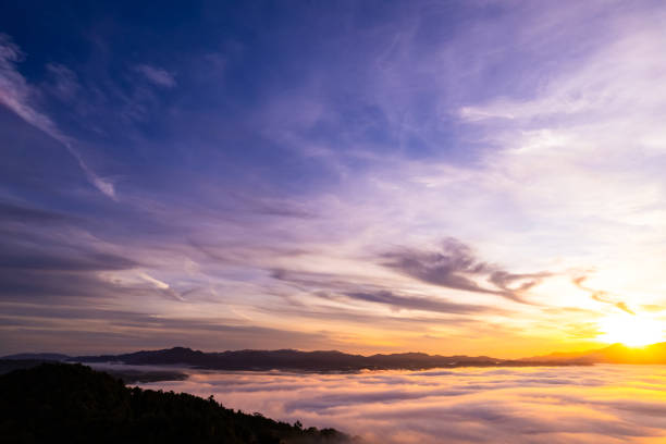 istock Landscape mountains nature view from Drone camera in sunset or sunrise sky background 2159609842
