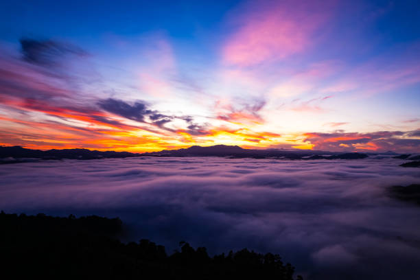 istock Landscape mountains nature view from Drone camera in sunset or sunrise sky background 2159613540
