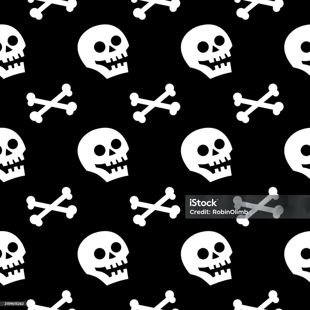 Crossbones Pattern Cute Skulls And Crossbones Seamless Pattern Stock Illustration ...