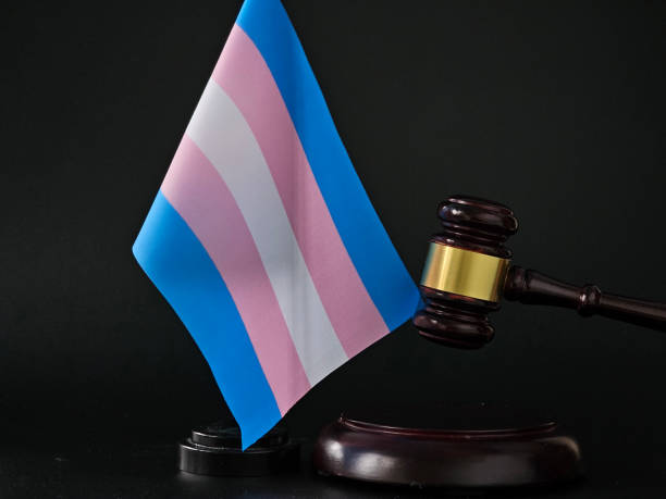 Transgender Pride Flag Displayed Against a Black Background
