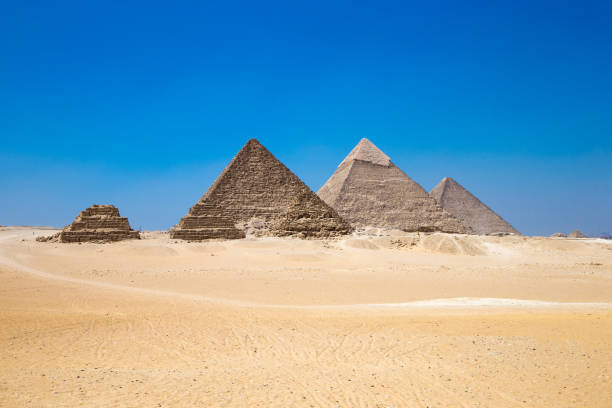 istock pyramids with a beautiful sky of Giza in Cairo, Egypt. 2159622745