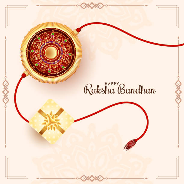Beautiful Happy Raksha bandhan festival with rakhi design Beautiful Happy Raksha bandhan festival with rakhi design vector rakhi stock illustrations