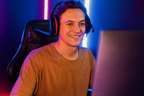 istock Host channel of smart streamer playing online game to be winner. Pecuniary. 2159625710