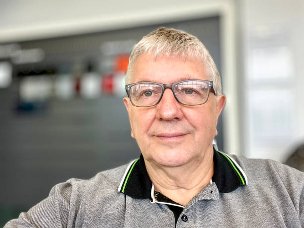 istock Senior Caucasian man selfie indoors 2159626073