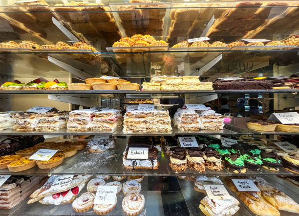 istock Selection of pastries on display in Brazilian bakery 2159626105