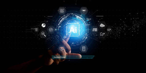 istock Chat with AI or Artificial Intelligence. Young businessman chatting with a smart AI or artificial intelligence using an artificial intelligence chatbot developed by OpenAI. 2159627898