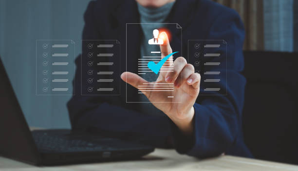istock Checking cv resume, Recruitment process to work efficiently and achieve sustainable business success. HR, Human resource management concept, recruitment, leadership and team building. 2159627951
