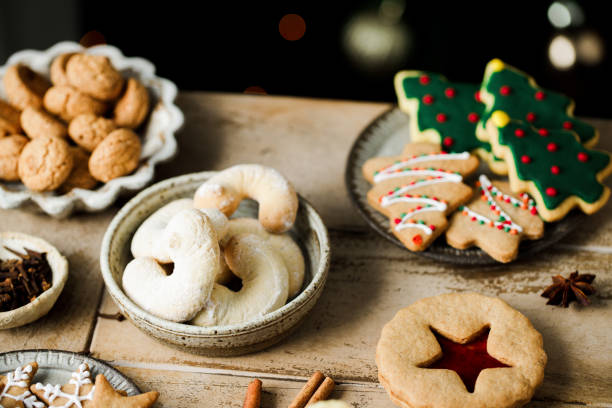 istock Various Christmas holiday desserts and sweets on festive table 2159630272