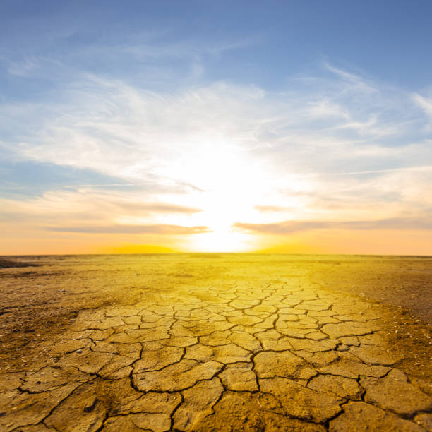 istock dry cracked earth at the dramatic sunset 2159634981