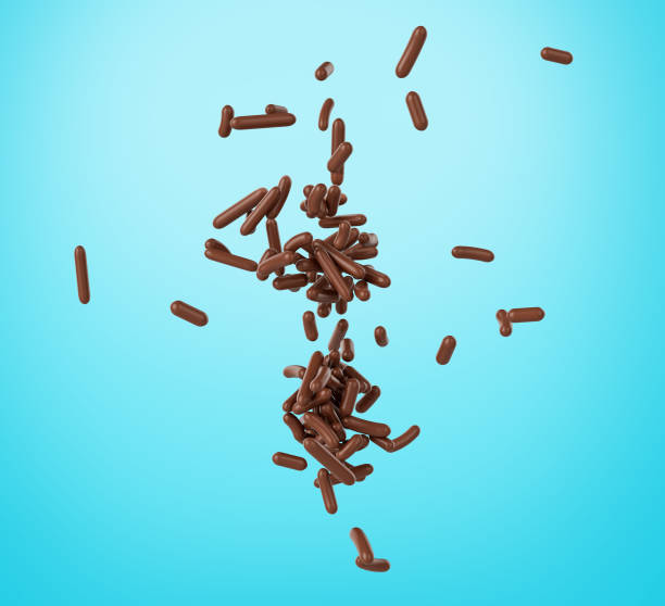 istock Chocolate Sprinkles For Cakes And Bakery Items Falling From Top 3D Illustration 2159637103