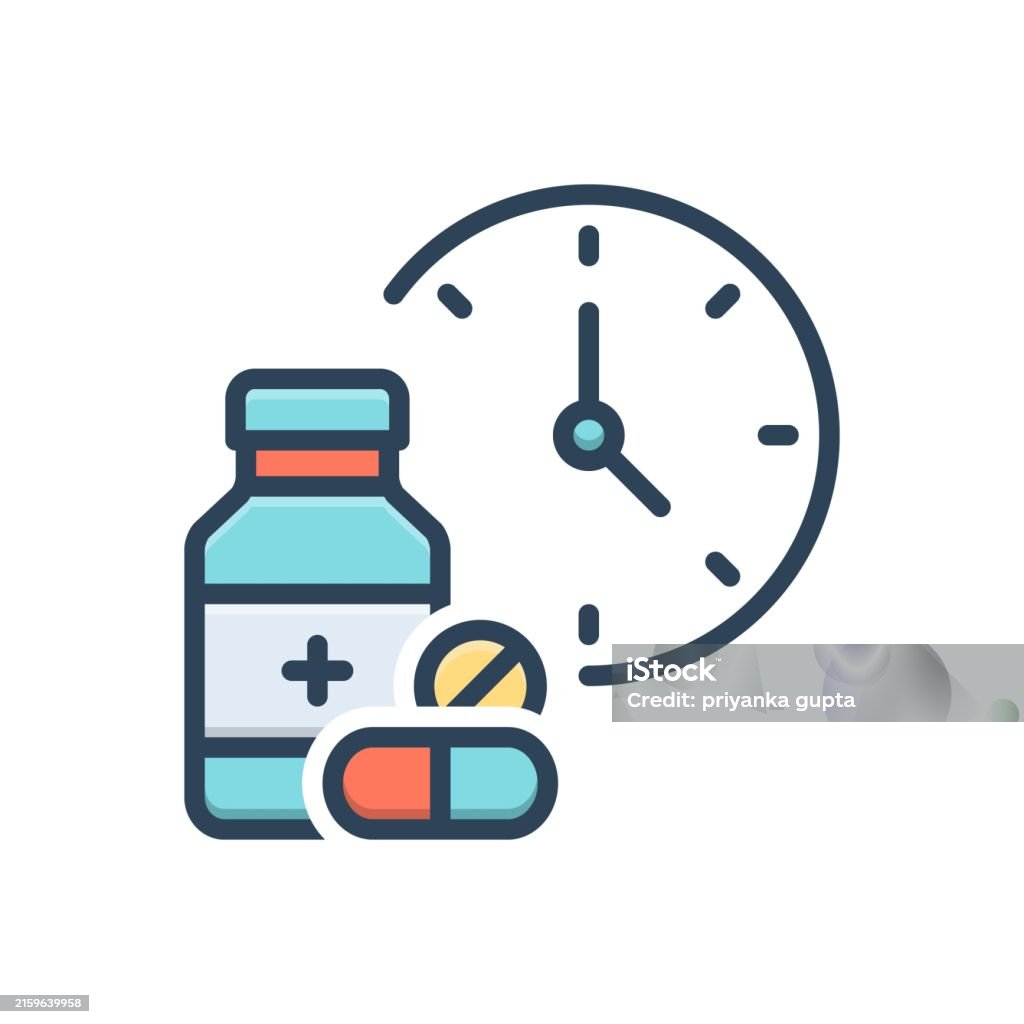 Tablet Dose Icon Dose Time Stock Illustration - Download Image Now - Dose, Icon Symbol ...