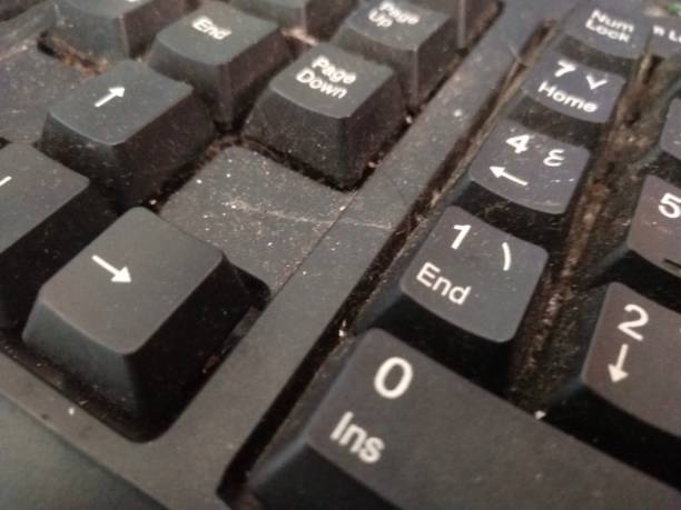 istock Dusty old Keyboard of a computer, close-up, 2159648446