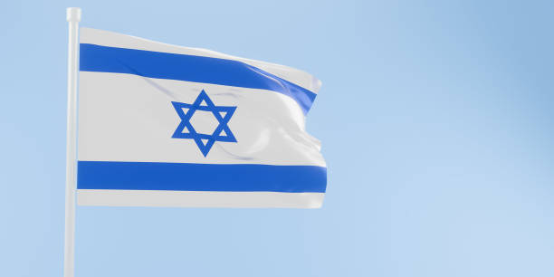 istock Israel flag of silk-3D illustration. 3d render. 2159651842