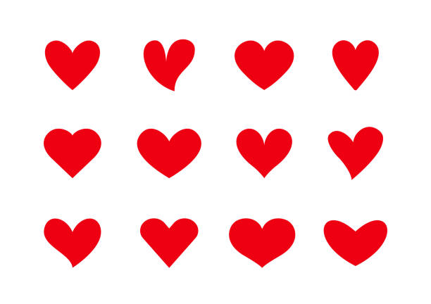 Hearts Shapes Icons Vector illustration of the hearts shapes icons. valentine symbols cartoon stock illustrations