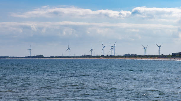 istock Wind turbines and Bridlington beach 2159655672
