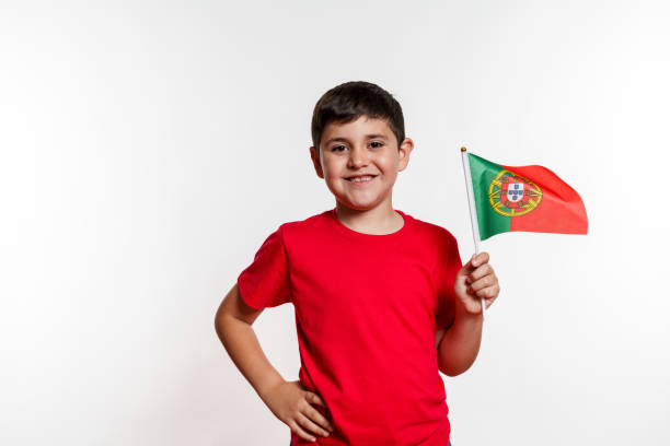 istock Boy Posing with Portugal Flag 2159655740