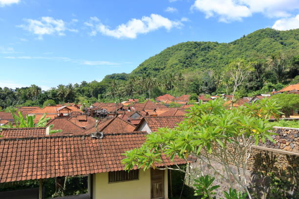 istock Red tiled roof against sky, architecture at Bali, Indonesia 2159657213