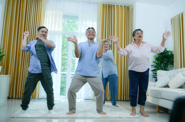 istock Elderly group with health-promoting dancing activities 2159660468