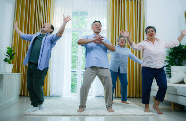 istock Elderly group with health-promoting dancing activities 2159660472