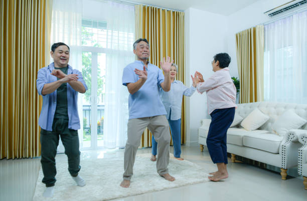 istock Elderly group with health-promoting dancing activities 2159660474