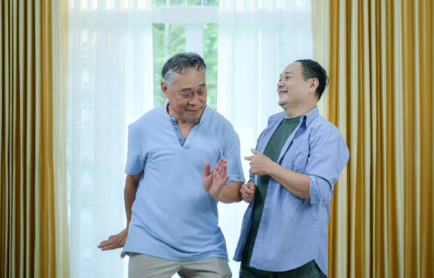 istock Both of men elderly with health-promoting dancing activities 2159660529