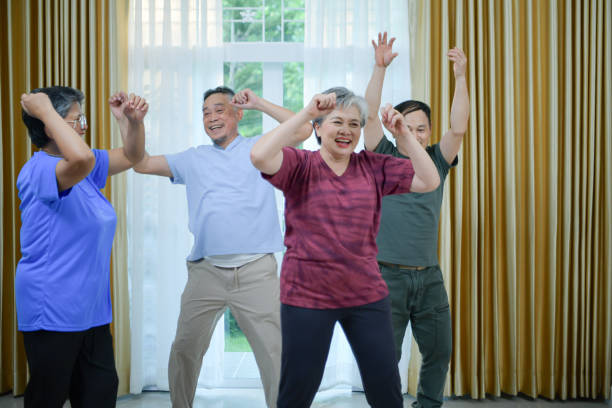 istock Elderly group with health-promoting dancing activities 2159660705