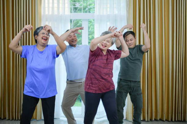 istock Elderly group with health-promoting dancing activities 2159660706