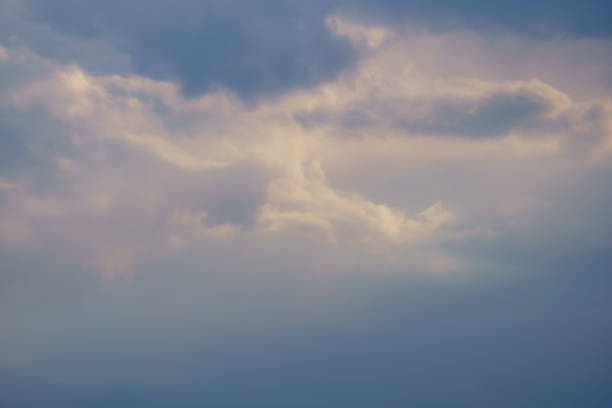 beautiful sunset sky with cumulus clouds for abstract background