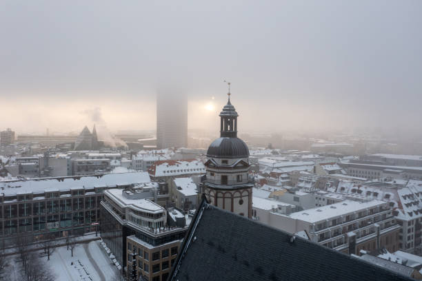 Leipzig in winter in Germany