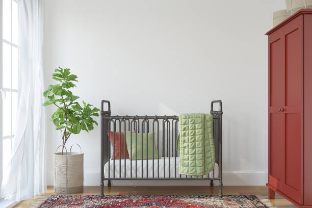 istock Nursery interior in farmhouse style. 3d render. 2159669355