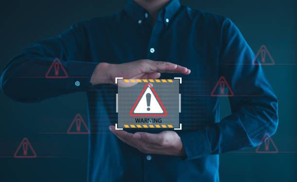 istock Malicious software, virus and cybercrime, System warning hacked alert,  cyberattack on online network, data breach, risk of website. compromised information concept. 2159682294