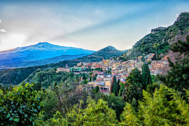 istock Mt Etna and the Village of Taormina 2159683978