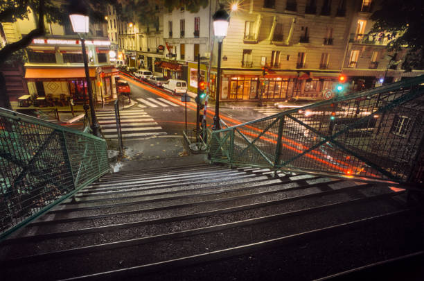 istock A view down the steps of Passerelle d’Arletty at night 2159684093