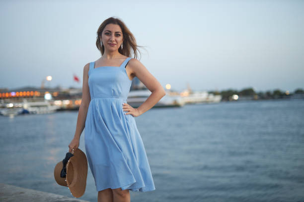 beautiful Armenian lady posing in Istanbul Bosphorus