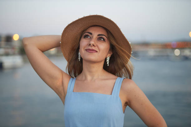 beautiful Armenian lady posing in Istanbul Bosphorus