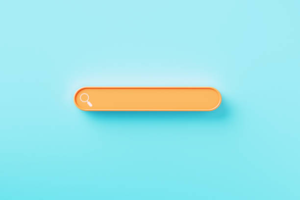 istock Search Concept - Orange Search Box Over Blue Background 2159689594