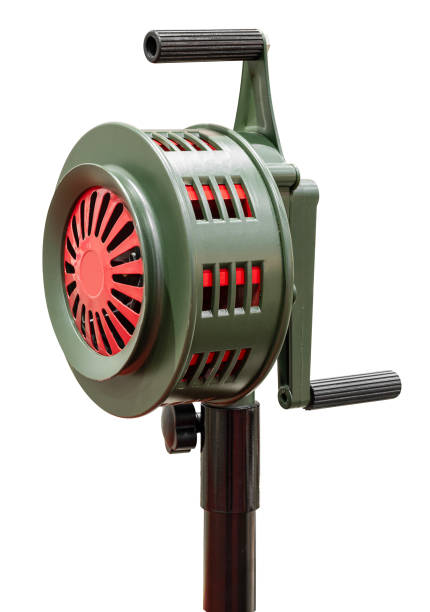 istock Hand operated siren isolated on white background with clipping path 2159692929