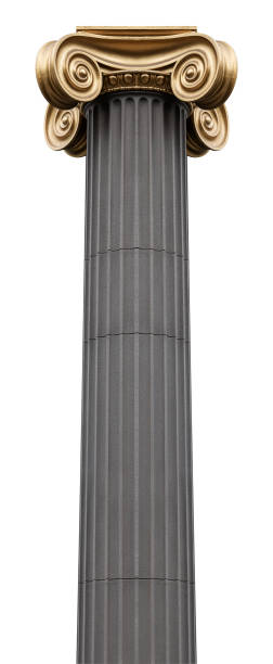 istock Golden ionic roman pillar isolated on white background with clipping path 2159693055