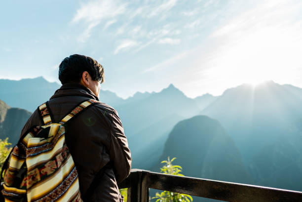 istock Mature man looking at view on Machu Picchu, in Peru 2159699403