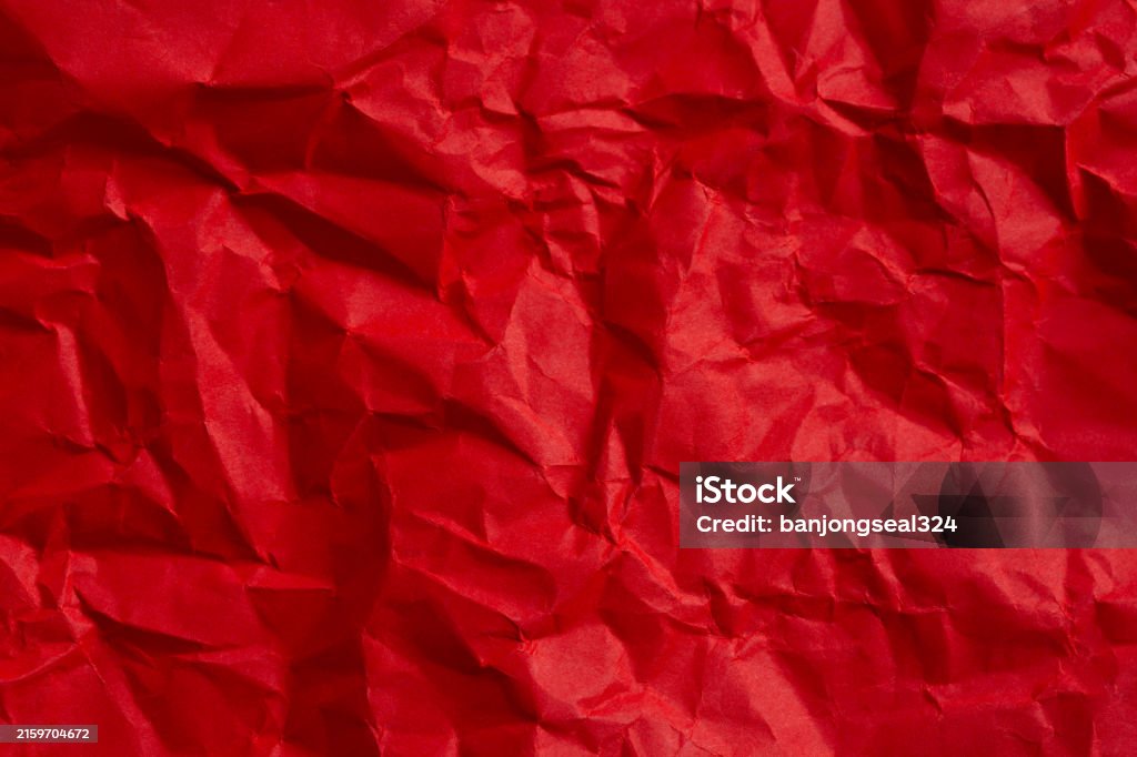 Red Less Crumpled Paper Wrinkled Red Paper Texture Rectangular Crumpled Sheet Of Red Paper On A ...