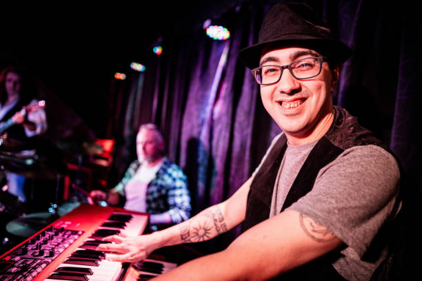 istock Portrait of pianist on stage 2159708606