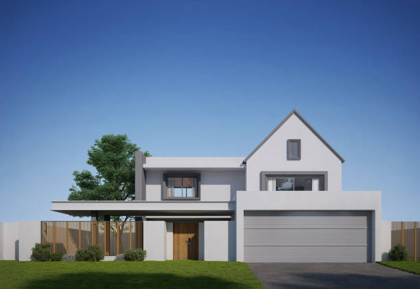 istock Modern house exterior with blue sky.3d rendering 2159710688