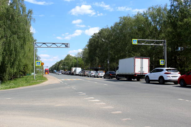 istock Traffic jam on the highway in summer. 2159712808