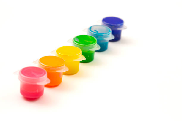 Set of Childrens Paint Isolated on a White Background