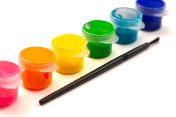 Set of Childrens Paint Isolated on a White Background