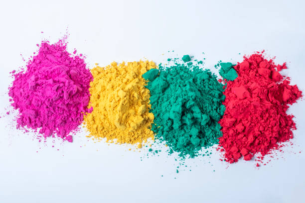 istock Pile of multicolored holi powder isolated on white background. 2159716432