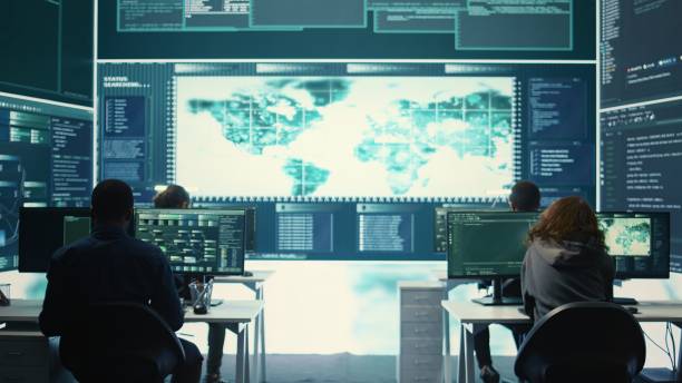 istock Cyber intelligence team of experts in a governmental hacking room 2159726860