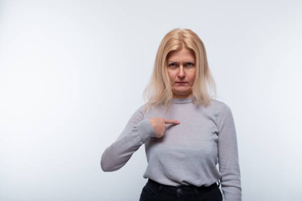 istock Surprised blonde mature woman closeup 2159739961